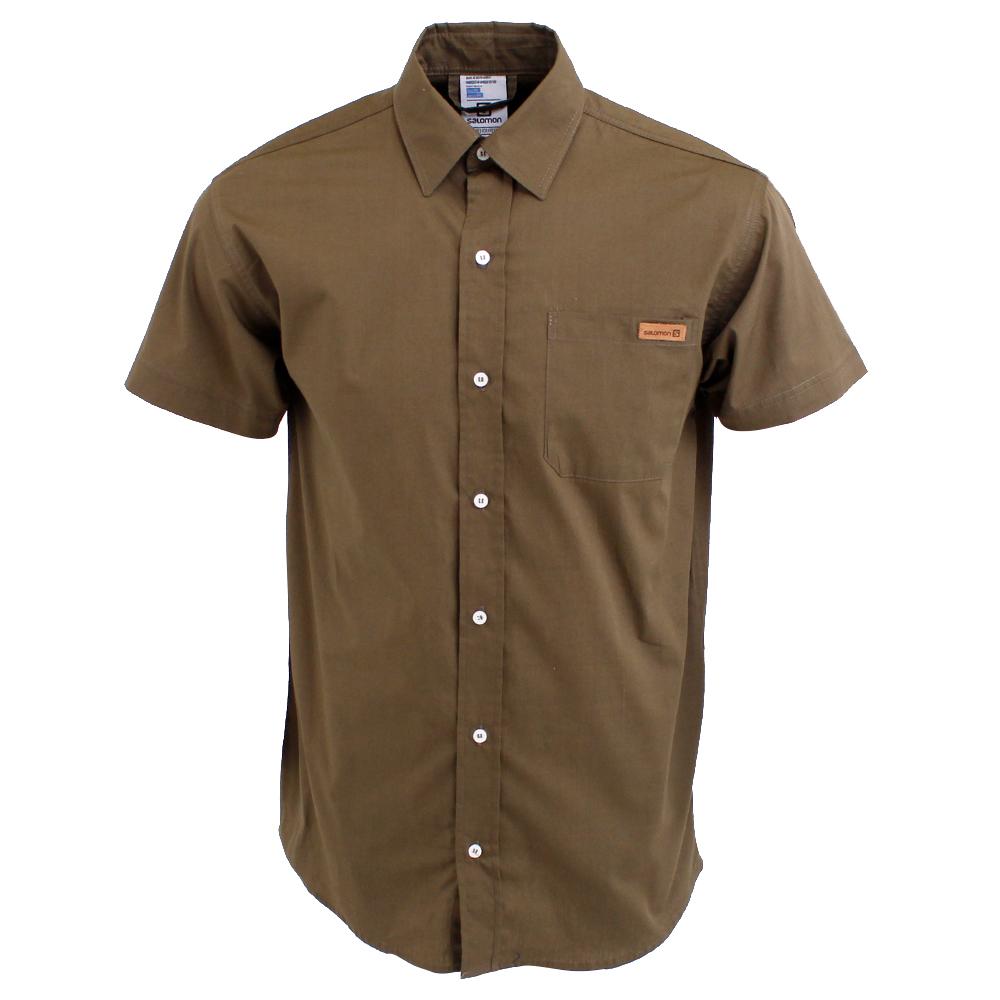 Salomon Singapore Mens Shirts - OXFORD SS SHIRT M Olive | 97821-RGDW